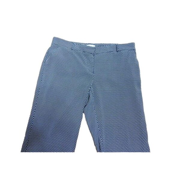 Macy's Charter Club Size 16 Navy Blue White Polka Dot Cuffed Dress Pants - Picture 2 of 2